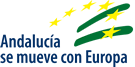 The logo of Andalusia moving forward with Europe.